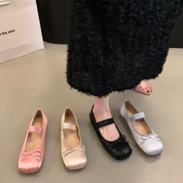 Square Toe Balletcore Mary Jane Flats