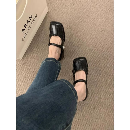 Square Toe Chunky Heel Mules