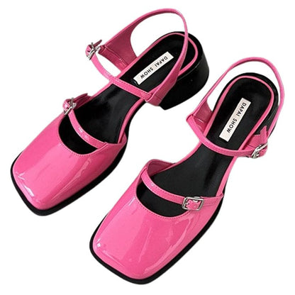 Square Toe Mary Jane Shoes - EU35 (US5.0) / Pink - Shoes