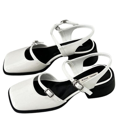 Square Toe Mary Jane Shoes - EU35 (US5.0) / White - Shoes