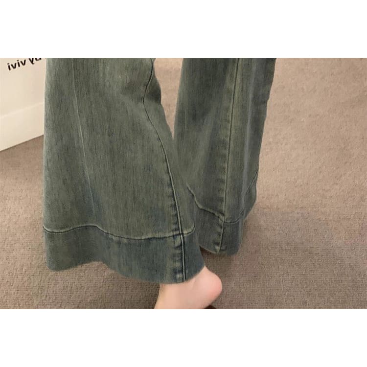 Square Toe Metal Accent Toe Loop Flat Slide Sandals