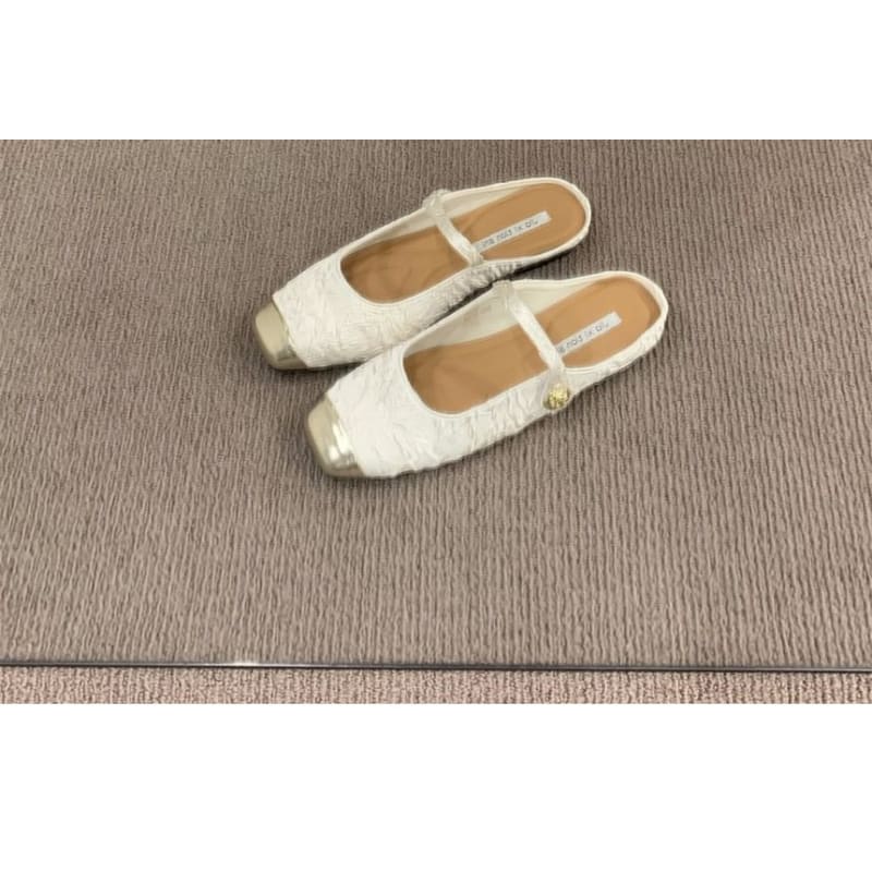 Square Toe Textile Mules