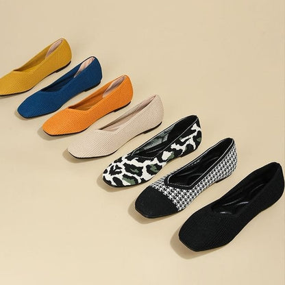 Square Toe Woven Flats