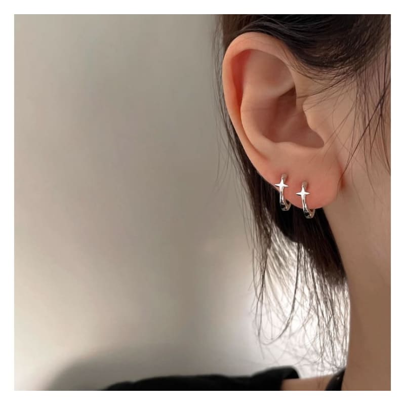 Star Alloy Huggie Earring