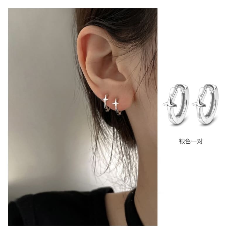 Star Alloy Huggie Earring