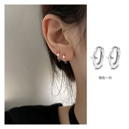 Star Alloy Huggie Earring