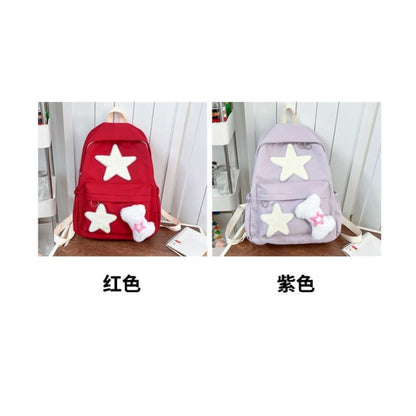 Star Applique Multi-Pocket Backpack