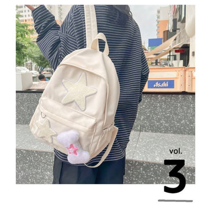 Star Applique Multi-Pocket Backpack