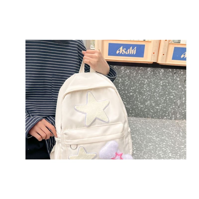 Star Applique Multi-Pocket Backpack