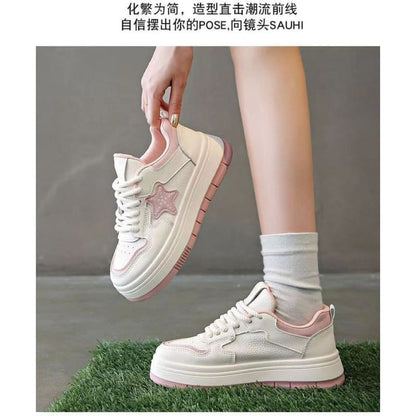 Star Applique Platform Sneakers