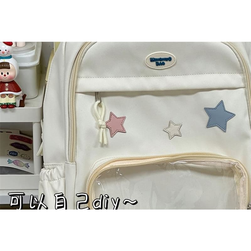 Star Applique PVC Panel Backpack / Tote Bag / Bag Charm