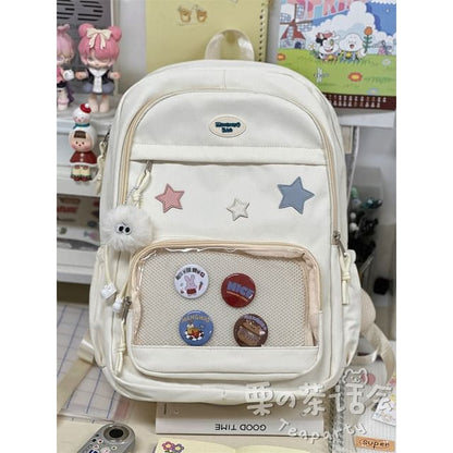 Star Applique PVC Panel Backpack / Tote Bag / Bag Charm