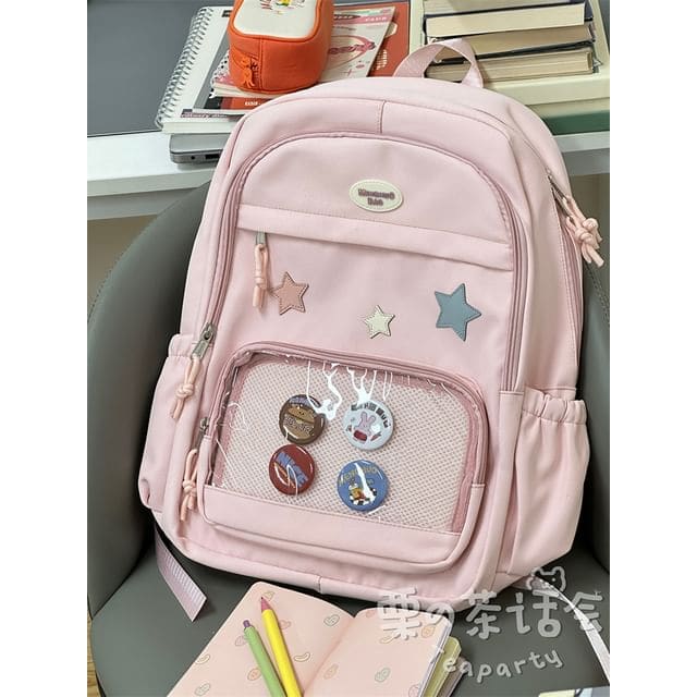 Star Applique PVC Panel Backpack / Tote Bag / Bag Charm