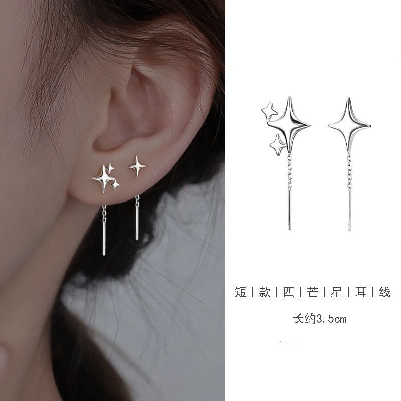 Star Asymmetrical Alloy Threader Earring