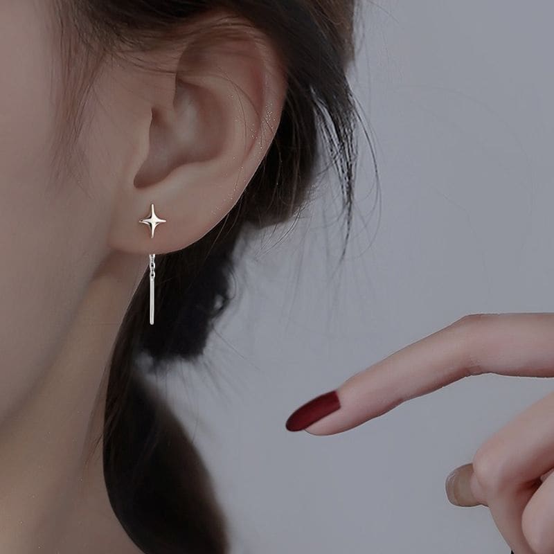 Star Asymmetrical Alloy Threader Earring