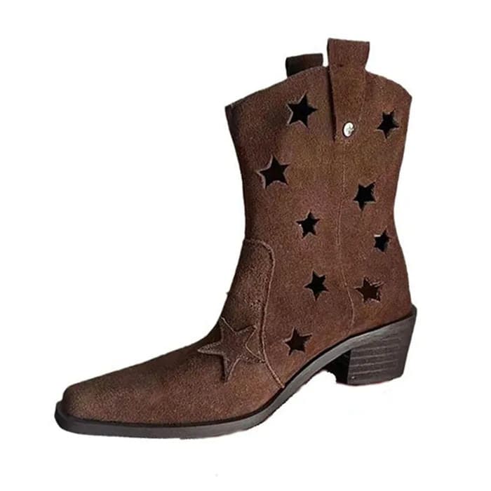 Star Cowboy Boots - EU35 (US5.0) / Brown - Boots