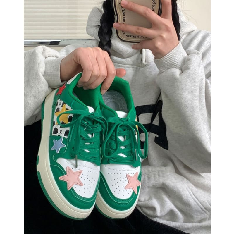 Star Dark Green Sneakers - Sneakers