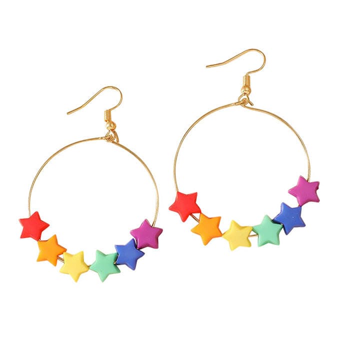 Star Hoop Earrings - Standart / Rainbow - earrings