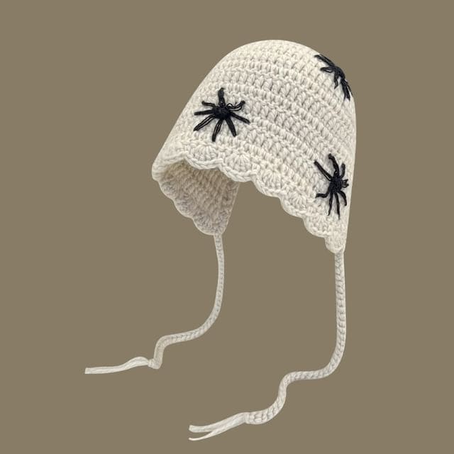 Star Knit Hat - Beige / One Size