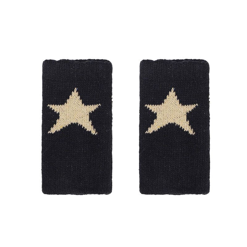 Star Knitted Fingerless Gloves - Other