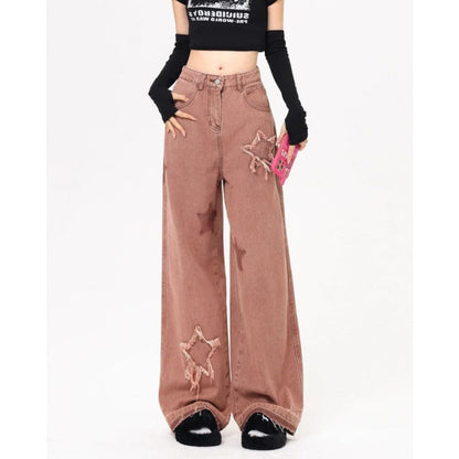 Star Patch Pink Jeans - Jeans