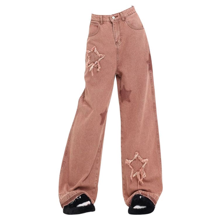 Star Patch Pink Jeans - Jeans