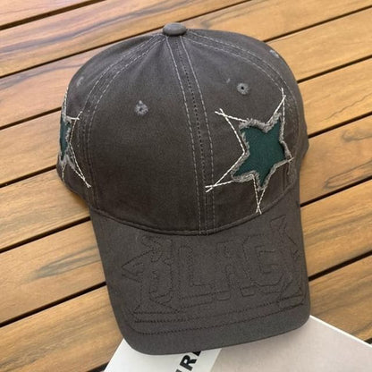 Star Pattern Cap - 651 - Dark Gray / One Size