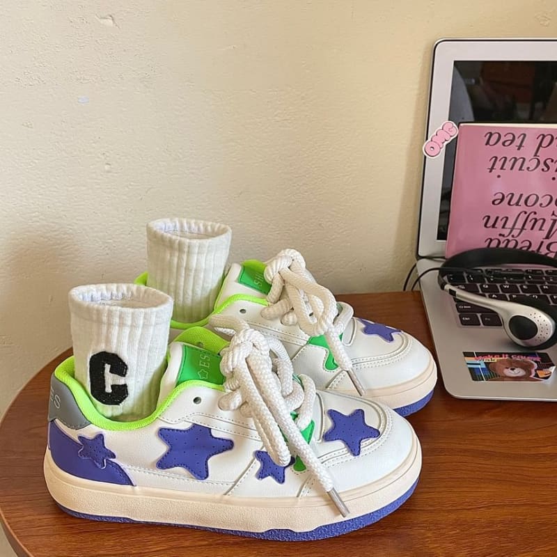 Star Pattern Platform Sneakers