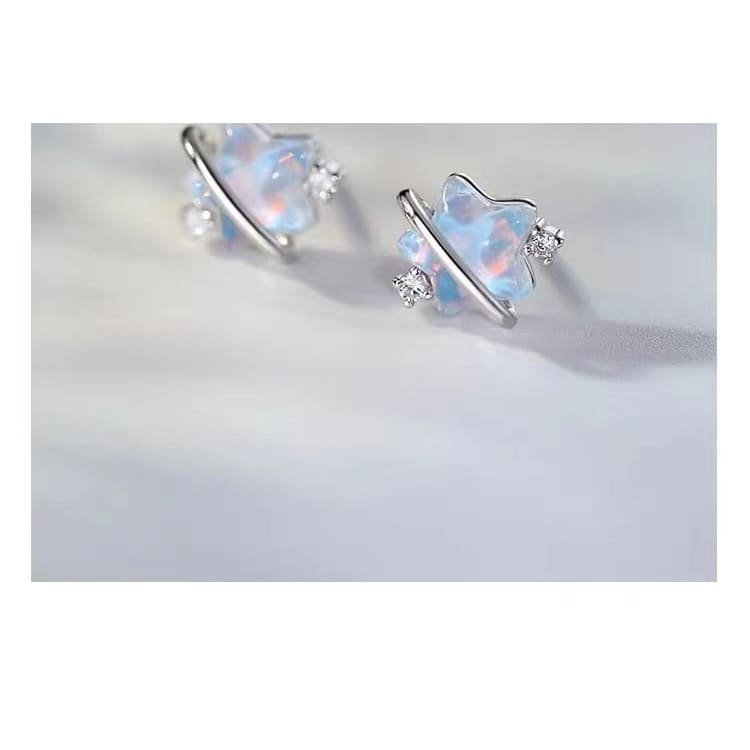 Star Resin Rhinestone S925 Sterling Silver Stud Earring