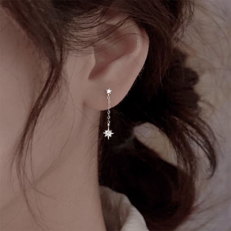 Star Rhinestone Alloy Dangle Earring