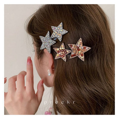 Star Rhinestone Alloy Hair Clip