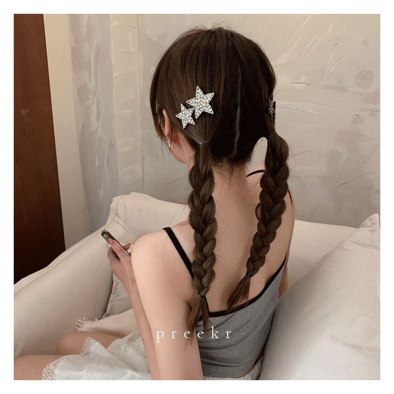 Star Rhinestone Alloy Hair Clip