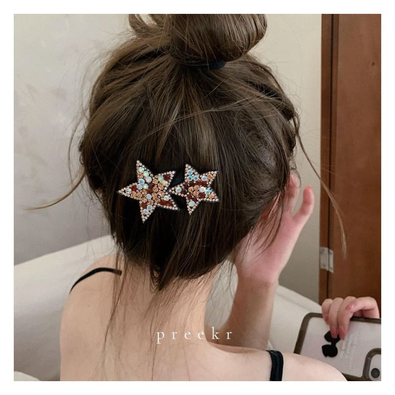 Star Rhinestone Alloy Hair Clip