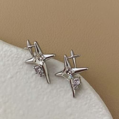 Star Rhinestone Alloy Stud Earring