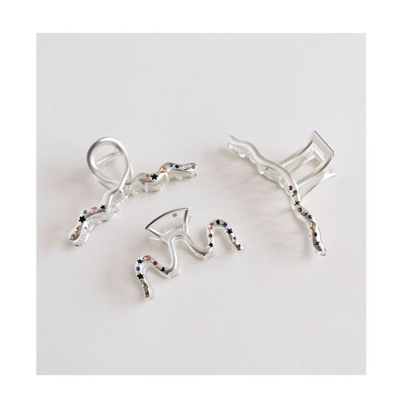 Star Rhinestone Wavy Alloy Hair Clamp (various designs)