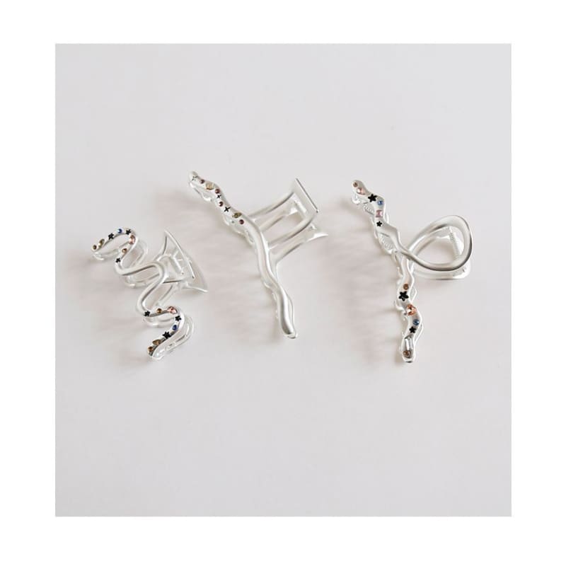 Star Rhinestone Wavy Alloy Hair Clamp (various designs)