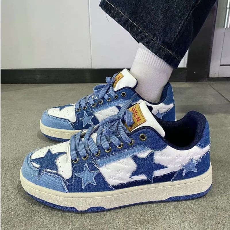 Star Sneakers - Kimi - Blue / US 5.5/UK 2.5/EU 35 - shoes