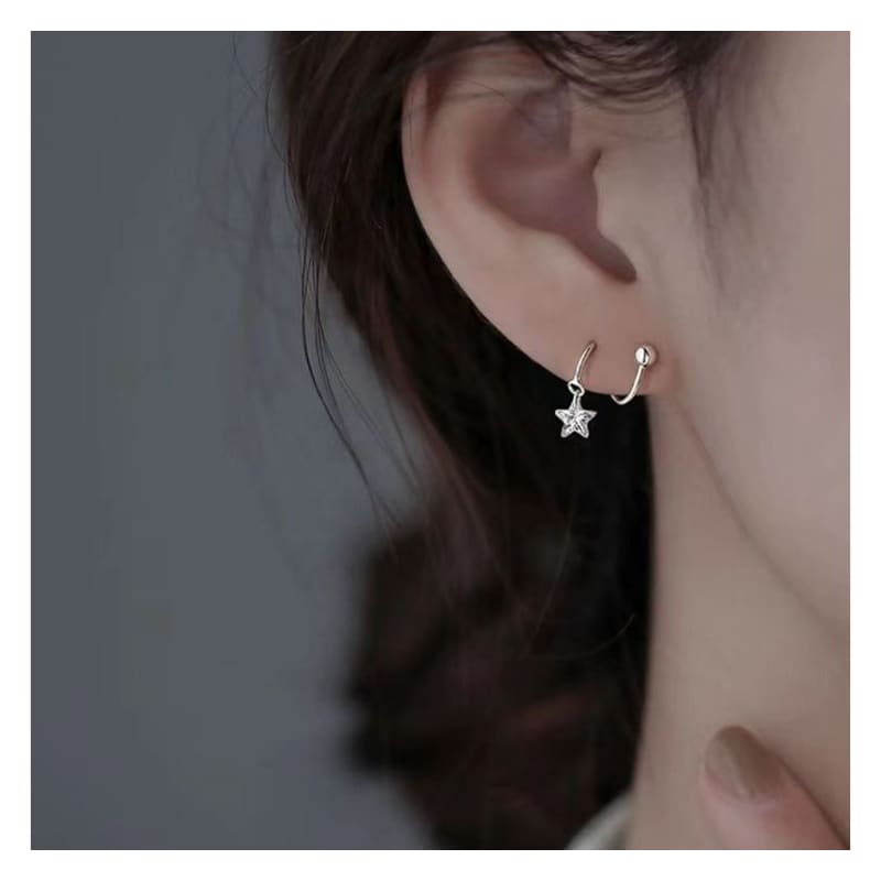 Star Spiral Drop Earring