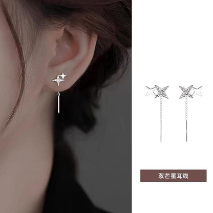 Star Threader Earring / Barbell Earring - 1 Pair - Threader