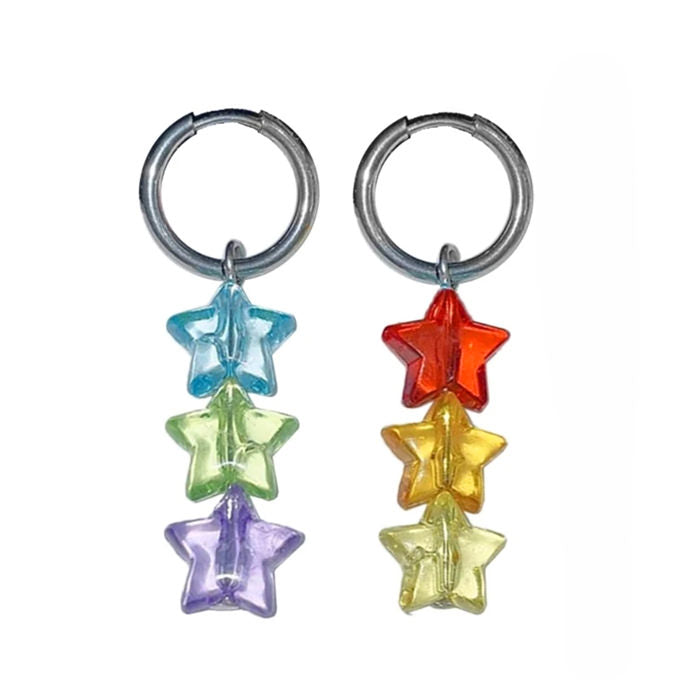 Candy Star Beads Earrings - Multi - earrings