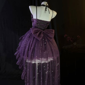 Starry Glitter Princess Dress - Purple / XS