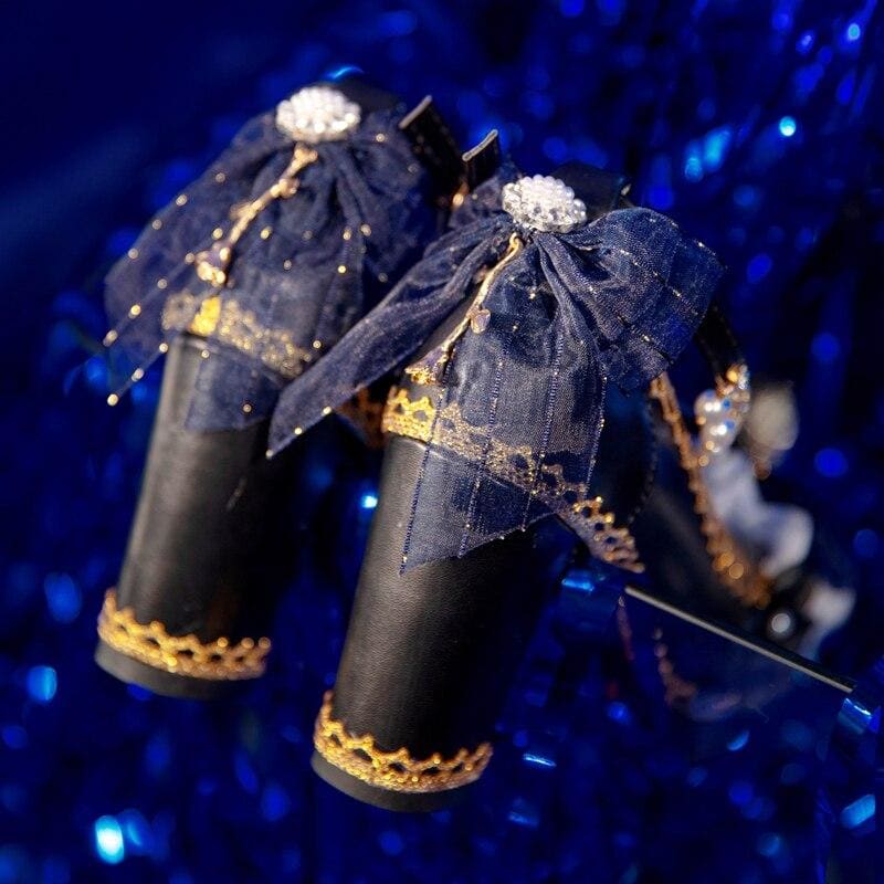 Starry Night Lolita Buckle Bow Pearl Princess Dance Shoes