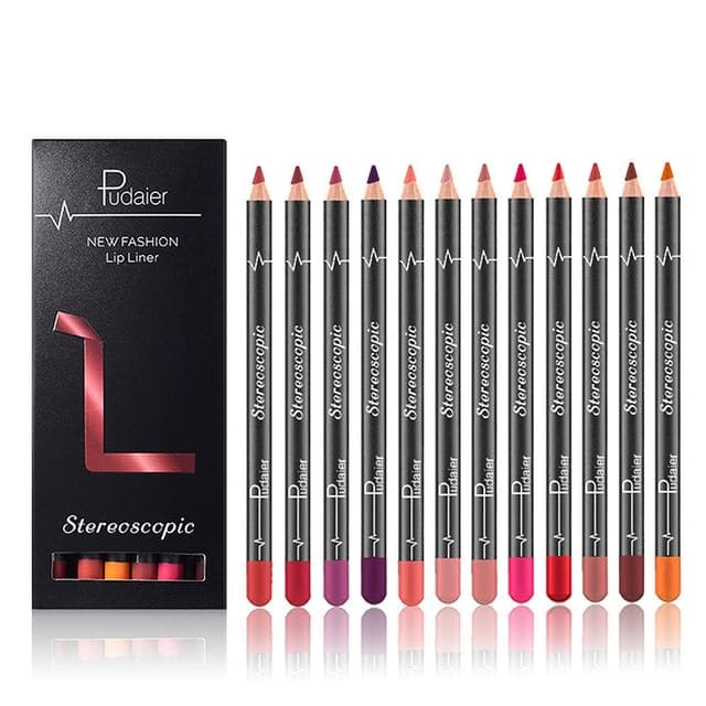 Stereoscopic Lip Liner Set (12 Colors)