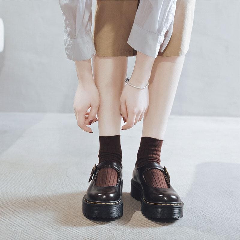 Strap Buckle Platform Round Toe Lolita Mary Janes Shoes