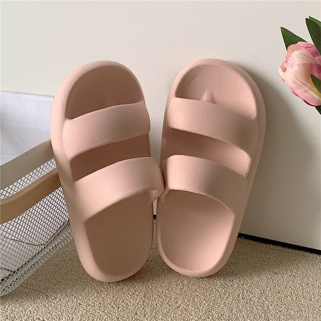 Strappy Platform Slippers - Pink / 36 to 37