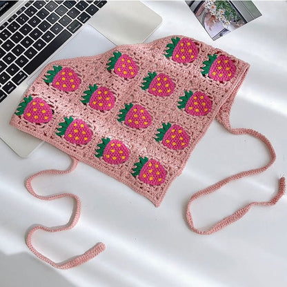 Strawberry Crochet Hair Scarf - Other