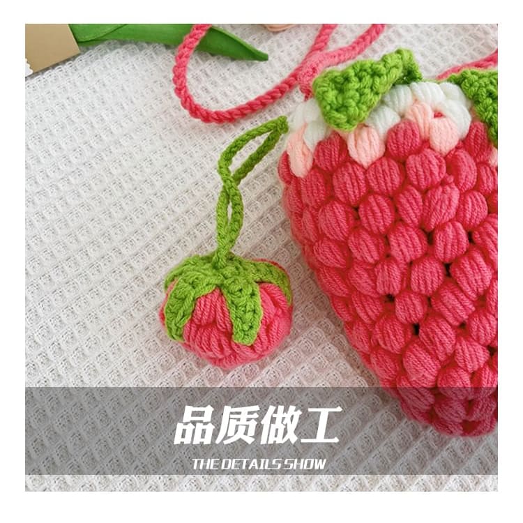 Strawberry Knit Crossbody Bag