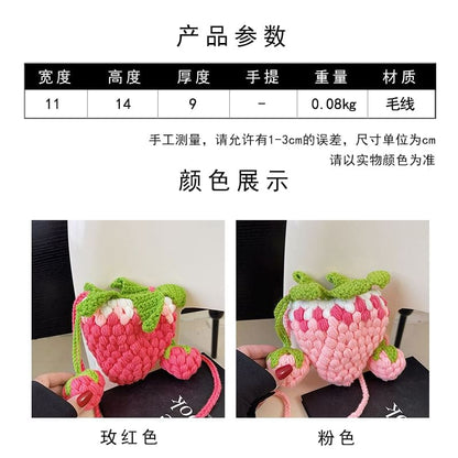 Strawberry Knit Crossbody Bag