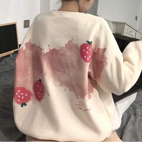 Strawberry Print Sweatshirt