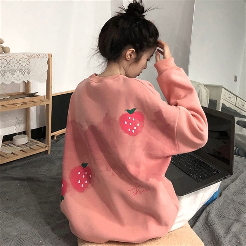 Strawberry Print Sweatshirt